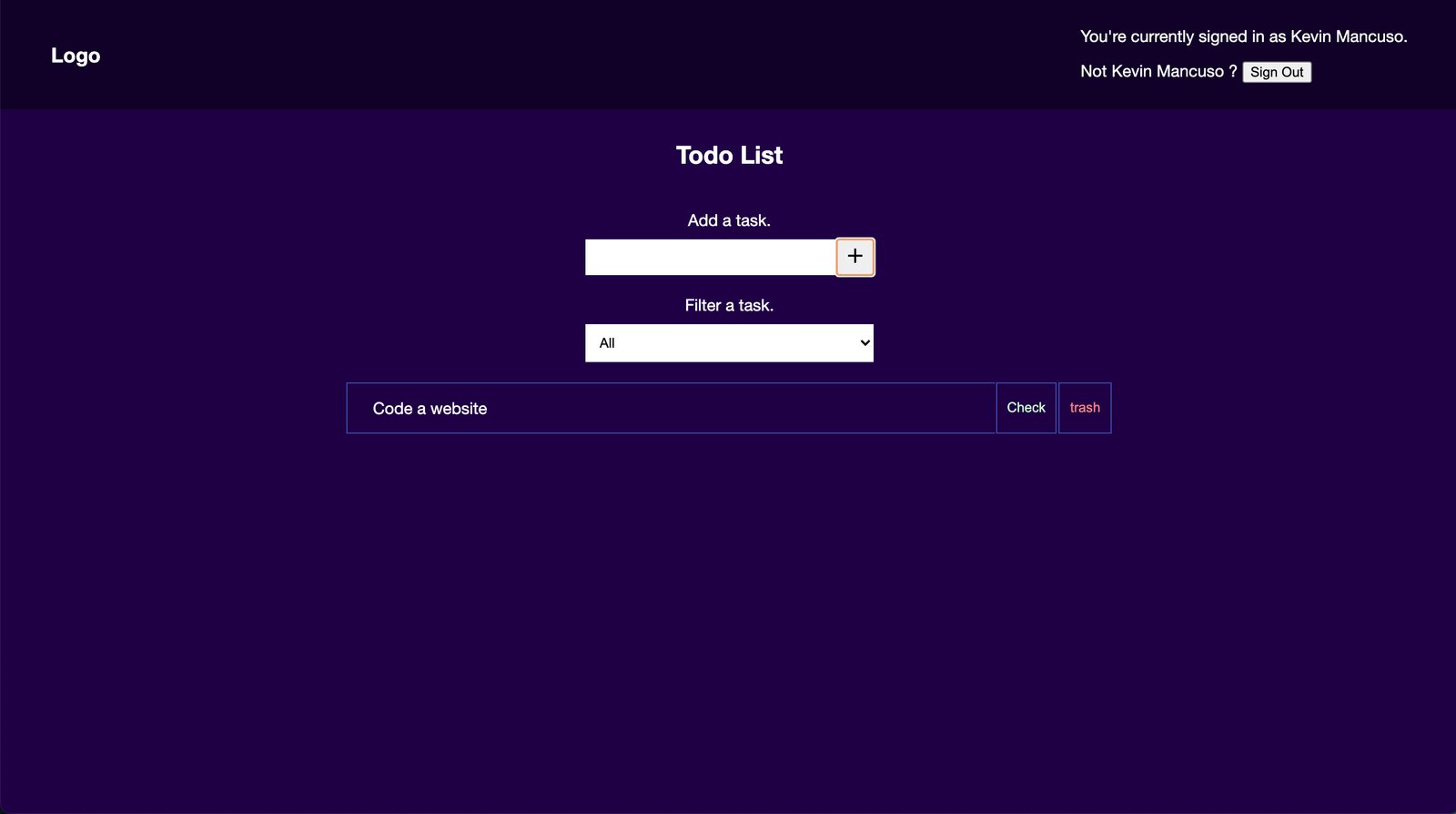 Custom Header Section